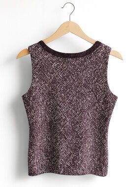 NWT Chico’s Travelers Multi Purple Tweed Textured Top